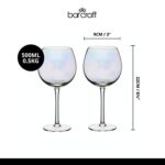 Barcraft Balloon Gin Glasses, Rainbow-Pearl Iridescent, 500 ml, Set of 2, Gift Boxed, 2 Set