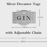 Decanter Tags – Liquor Tags (Set of 8, Gorgeous Silver) Liquor Decanter Label:Gin, Vodka, Bourbon, Whiskey, Brandy, Rum, Scotch, Tequila – Tags for Liquor bottle, Adjustable Chain, 2.36 x 1.57 inches