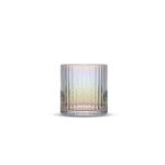 Fluted Iridescent Whiskey Glasses – Christian Siriano Chroma 10oz Short Drinking Glasses. Set of 2 Ribbed Scotch Glasses. Gin and Tonic Glasses, Cocktail Glasses, Juice Tumblers & Water Glasses