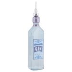 RAZ Imports Gin Bottle 5.75 Inch Clear Glass Hanging Ornament