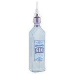 RAZ Imports Gin Bottle 5.75 Inch Clear Glass Hanging Ornament