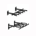 Nswern Gun Rack Wall Mount 3 Slot Gun Free-Standing Rack,Sturdy Metal Storage Holder,Wall Gun Rack Firearm Free-Standing Indoor Display Stand (Black 1p)