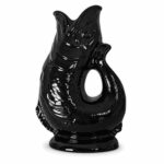 The Original Gluggle Jug by Wade Ceramics – Extra Large Black – Glug Glug Fish Shaped Jug – Decorative Glugging Cocktail, Water, Wine & Gin Pitcher, Decanter or Vase – Hand (G31155/BK/W)