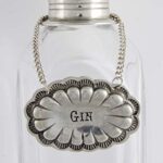 Vagabond House Pewter Western Concho GIN Decanter Tag/Liquor Bottle Label – Handcrafted Quality Detail Engraved 2.5 inch Wide