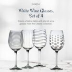 Mikasa Cheers White Wine Glasses, 4 Count (Pack of 1), Clear