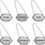 Amlong Plus Oval Liquor Tags A, Set of 6 for Bottles or Decanters (Whiskey, Vodka, Bourbon, Scotch, Gin, Rum)
