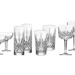 Godinger Barware Drinkware Mixology Set – Gin Glasses, Collins Tall Glasses, Bar Cups and Champagne Coupes – 8 pieces