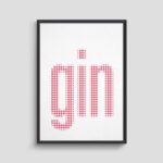 Pink Gin Typography Poster, Gin Lover Wall Art For Her, Kitchen Art Print Pink Typography Wall Decor Print Lover Decor For Her Kitchen Poster,249
