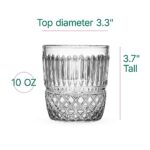 GLASSIQUE CADEAU Vintage Pineapple Lowball Glasses for Gin and Rum Cocktails | Set of 4 | 10 oz Heavy Crystal Short Old Fashioned Rocks Tumblers for Bar Drinks | Tropical Glassware Collection