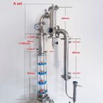 AIZYR 3″(76mm) OD91 Sanitary Distiller Column, Reflux Tower Combination with 5 Floors 3″ Distillation Column and Gin Basket Set,Seta