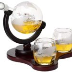 Verolux Whiskey Globe Decanter Set with 2 Etched Glasses in Gift Box – Birthday gifts for men and women – Home Bar Accessories for Bourbon, Scotch, Liquor, Whisky, Gin, Rum, Tequila, Vodka and Brandy