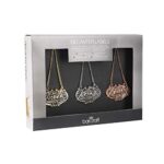 BarCraft BCDC3PC Decanter Labels Set in Gift Box, Rum, Vodka and Gin Designs, Aluminium, Assorted Colours, Silver,3 Pieces