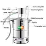YUEWO 110V Electric Heating Automatic Alcohol Still Water Distiller Whiskey Barrel Wine Making Kit for Home Countertop for DIY Vodka Alcohol Distilled Water