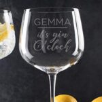 Personalized ‘It’s Gin O’Clock’ Glass – Birthday Christmas Gift – Gifts for Her – Engraved Gin Goblet