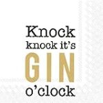 IHR 20 Luxury Paper Cocktail Napkins- Knock Knock It’s Gin O’clock