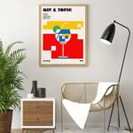 Retro Cocktail Gin & Tonic 80s Poster – Minimalist Bauhaus Art Print