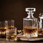 Verolux Whiskey Decanter Set with 4 Glasses in Gift Box, Unique Anniversary Housewarming Birthday Gifts for Men Dad Husband Boyfriend, for Bourbon Whiskey Liquor Scotch Gin Rum Tequila Vodka Brandy