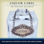 Heritage Pewter Gin Liquor Decanter Label – Gin Liquor Tag with Adjustable Chain | Perfect for Housewarming Gift, Parties, Holidays, & Anniversaries | Expertly Crafted Fine Pewter