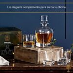 Whiskey Decanter Set with Glasses Regal Trunk & Co, 4 Imperial Tumblers Whisky Decanter & Glass Set, Crystal Decanter Set Bourbon and Scotch, Comes In Gift Box and with Alcohol Glass Polishing Cloth