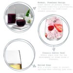 6x 590ml Stemless Gin and Tonic Glasses Set – ‘Corto’ Range – Modern Style Picnic & Party Glass Balloon Tumblers for G&T, Cocktails, Wine – By Argon Tableware