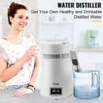 VEVOR, 1.1 Gal Maker, 4L Pure Temperature Display, 750W Countertop, Distilled Water Machine for Home w/Plastic Container, White w/Dual Temp