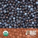 J MAC BOTANICALS, Organic Whole Juniper Berries, Certified Organic by Organic Certifiers, Inc., herbal infusions, cooking and seasoning beef, pork, turkey brine, soups, syrups, cocktail bombs(4 oz)