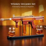Gifts for Men Dad, Kollea Pistol Whiskey Decanter Set, Liquor Decanter with Bullet Shot Glass, Cool Anniversary Birthday Gift for Him Husband Brother, Military Present for Home Bar Drinking