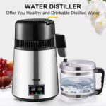 VEVOR Water Distiller, 4L Distilled Water Maker, Pure Water Distiller with Dual Temperature Displays, 750W Distilled Water Machine, Water Distillers for Home Countertop with Glass Container, Silver