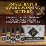 Strongwater Original Cocktail Bitters Sampler – Cocktail Bitters Set Makes 40 Cocktails – Bitters Gift Set w/Cherry, Lavender, Aromatic, Walnut & Orange Bitters for Cocktails – 5 Bottles, 0.5 Fl Oz