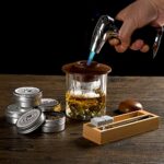 The Whiskey Underground Bourbon, Whiskey Smoker Kit – Cocktail Smoking Kit with Butane Torch, Smoke Top, Whiskey Stones – Apple, Cherry, Oak, Walnut Wood Chips – Premium Wooden Box. No Butane