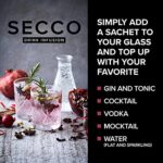 Secco?Spiced Pomegranate Infusion – Botanical Sachets for Gin & Tonic, Cocktail,?Mocktail, and Vodka Mixers?–?Alcohol Infusion for All?Home Bartending Enthusiasts – Bar Gift – Pack of 8 Sachets?