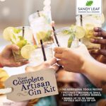 Sandy Leaf Farm Gin Making Kit – 10 Bottles of DIY Artisan Gin – Measuring Spoons, Strainer, Funnel, Pipettes, Labels and Infusion Blends Included