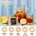 Fruiteza Fruit Tea Infusion Sampler – Cold Brew Fruit Tea – Variety Pack Herbal Tea Bags – Caffeine-Free Decaf Iced Tea Bags – Assorted Tropical Fruity Flavors – Water Flavoring Natural Immunity Boost Tea Box